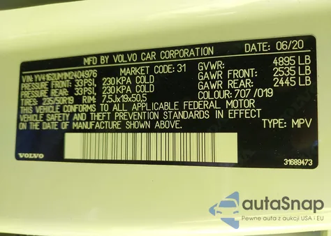 2021 Volvo Xc40 T5 R-Design z USA, uszkodzony, nr VIN YV4162UM1M2404976